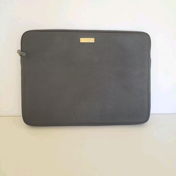 Kate Spade Black Solid Universal Laptop Slim Sleeve Pouch Zip 13" Inch Padded - Picture 1 of 11